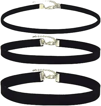 Lot de 3 Chokers Velours Noir