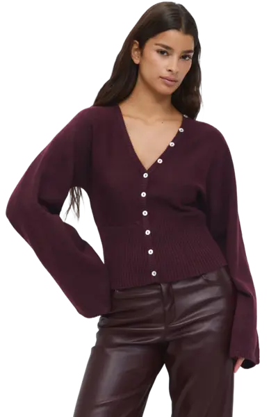 Fitted waist knitted cardigan