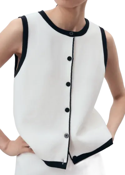 Gilet maille contraste