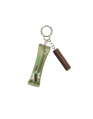 Porte-clés avec breloque chocolat matcha - Marron