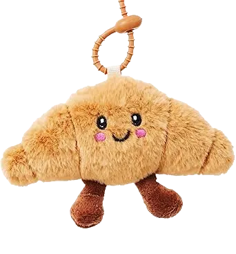 Porte-clés croissant peluche